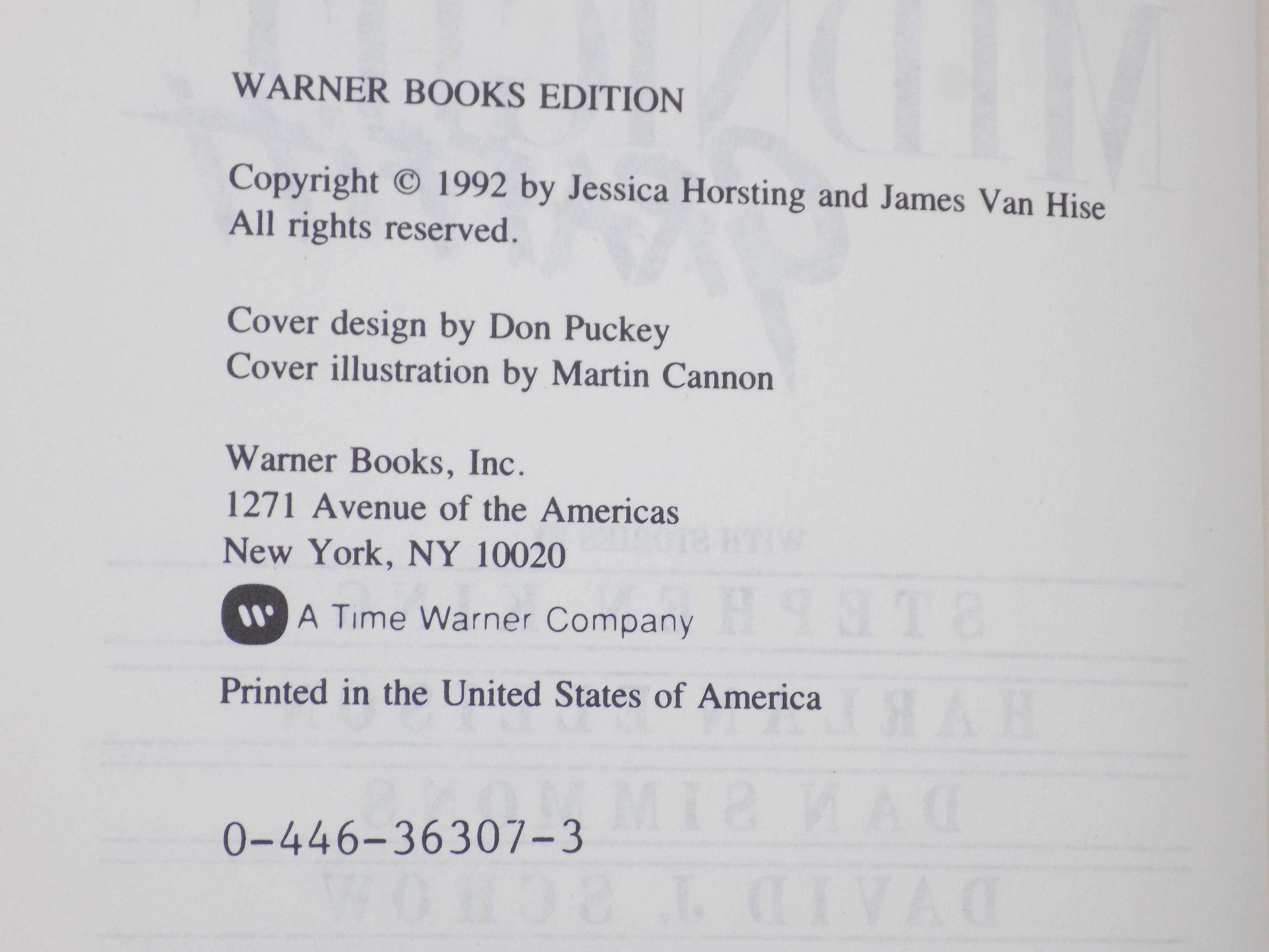 Midnight Graffiti [B.C.E.]  Warner Books, 1992 | Stephen King, Harlan Ellison & Dan Simmons