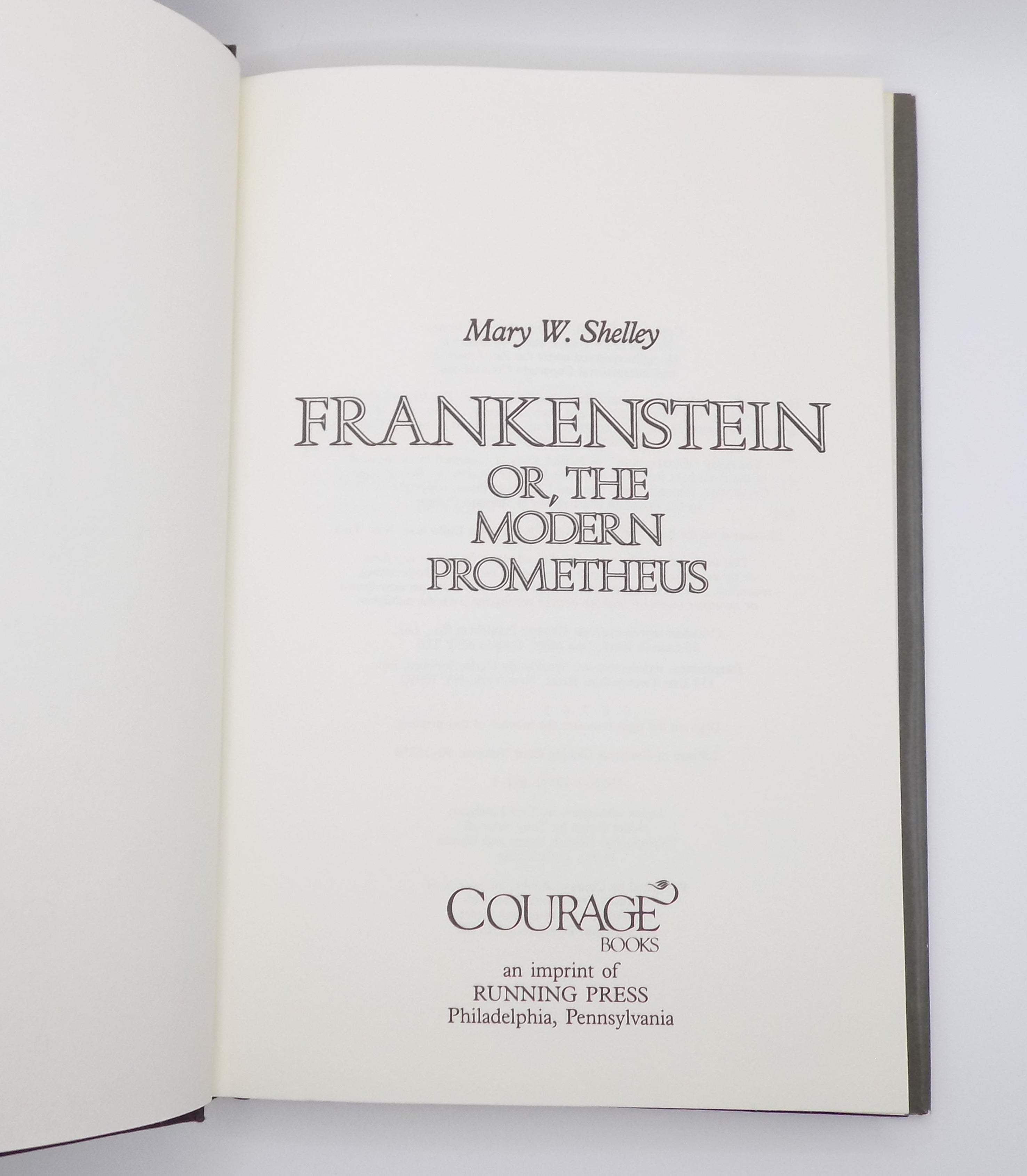 Frankenstein by Mary W. Shelly [B.C.E.] Courage Classics, 1990