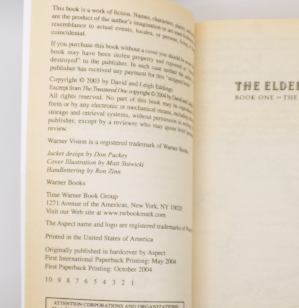 The Elder Gods Book One by David and Leigh Eddings [Warner Vision, 2004]
