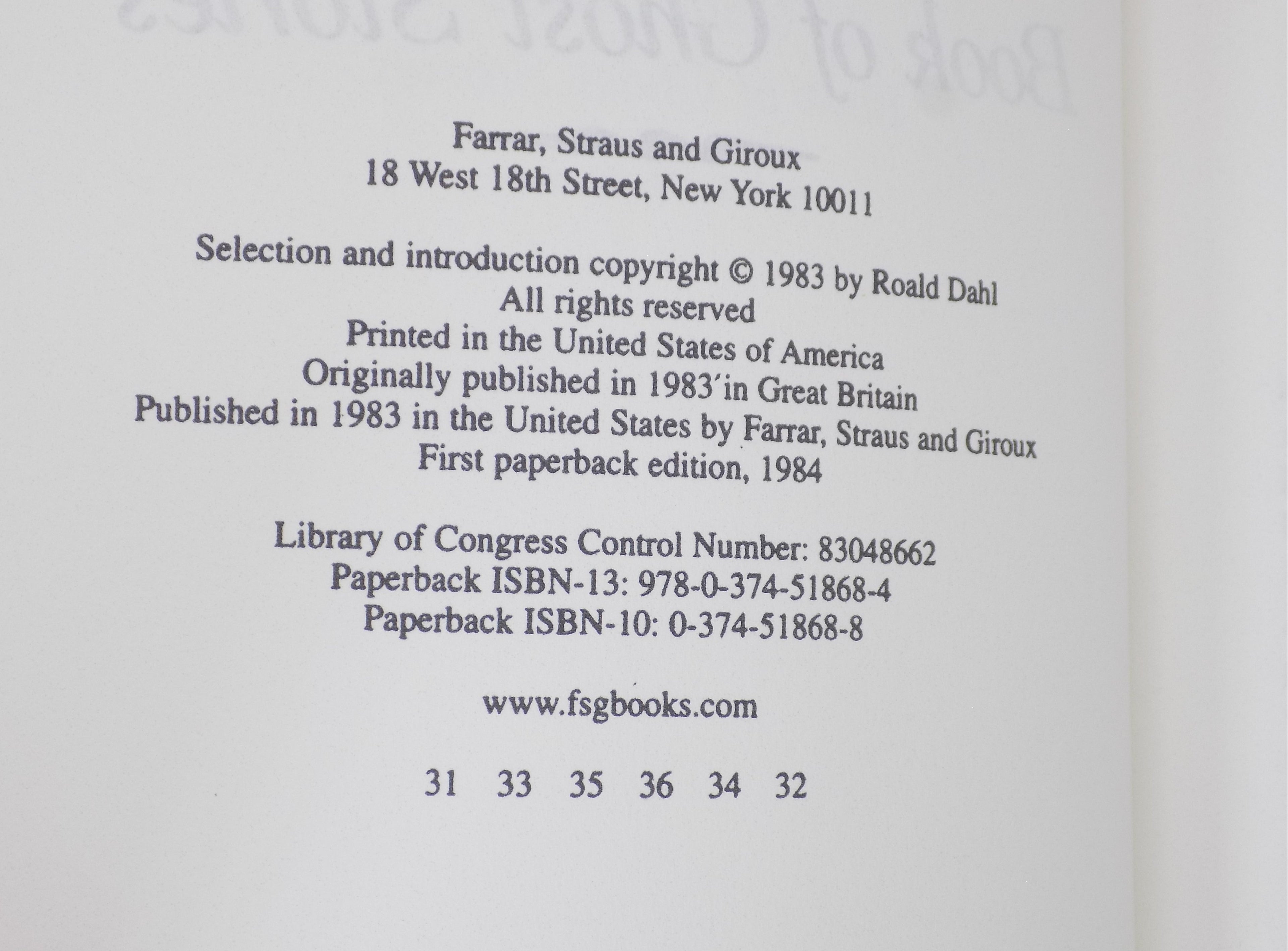 Roald Dahl’s Book of Ghost Stories [Farrar, Straus & Giroux, 2024]