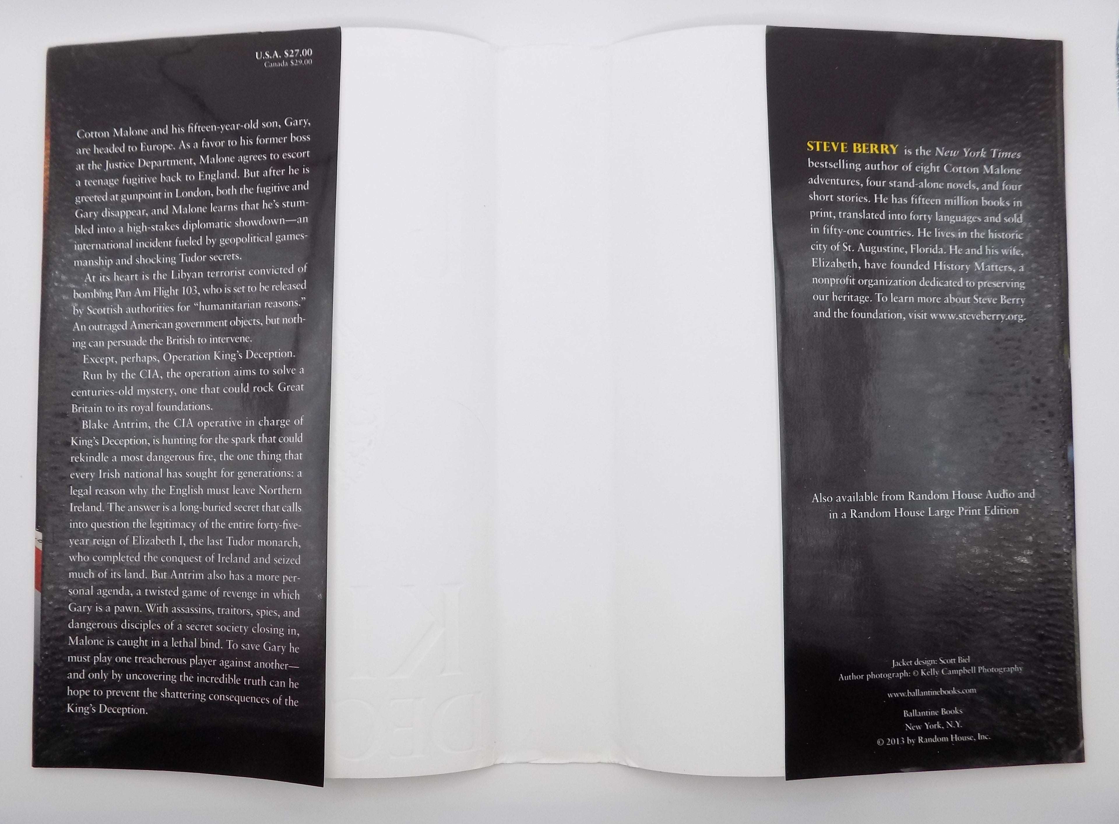 The Kings Deception by Steve Berry [First Edition & Signed] Ballantine Books, 2013