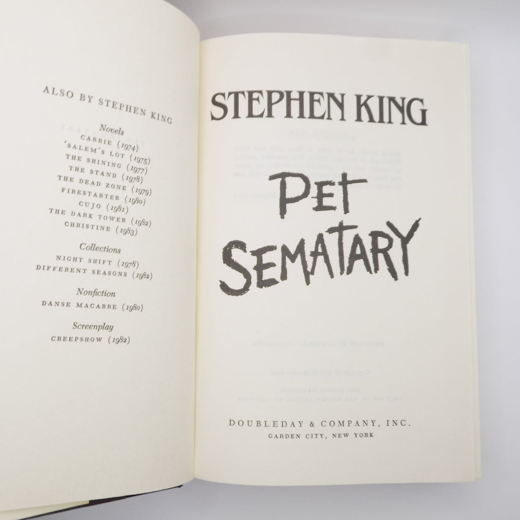 Pet Sematary by Stephen King [B.C.E.]  Doubleday, 1983