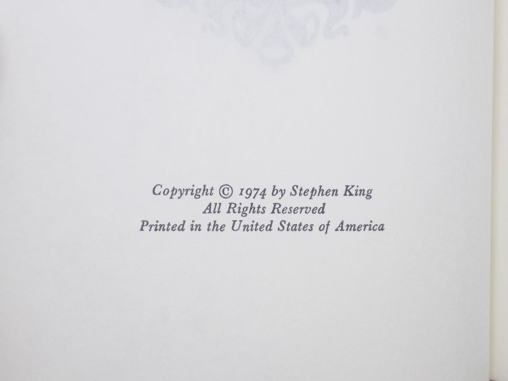 Carrie by Stephen King [B.C.E.] Doubleday, 1974