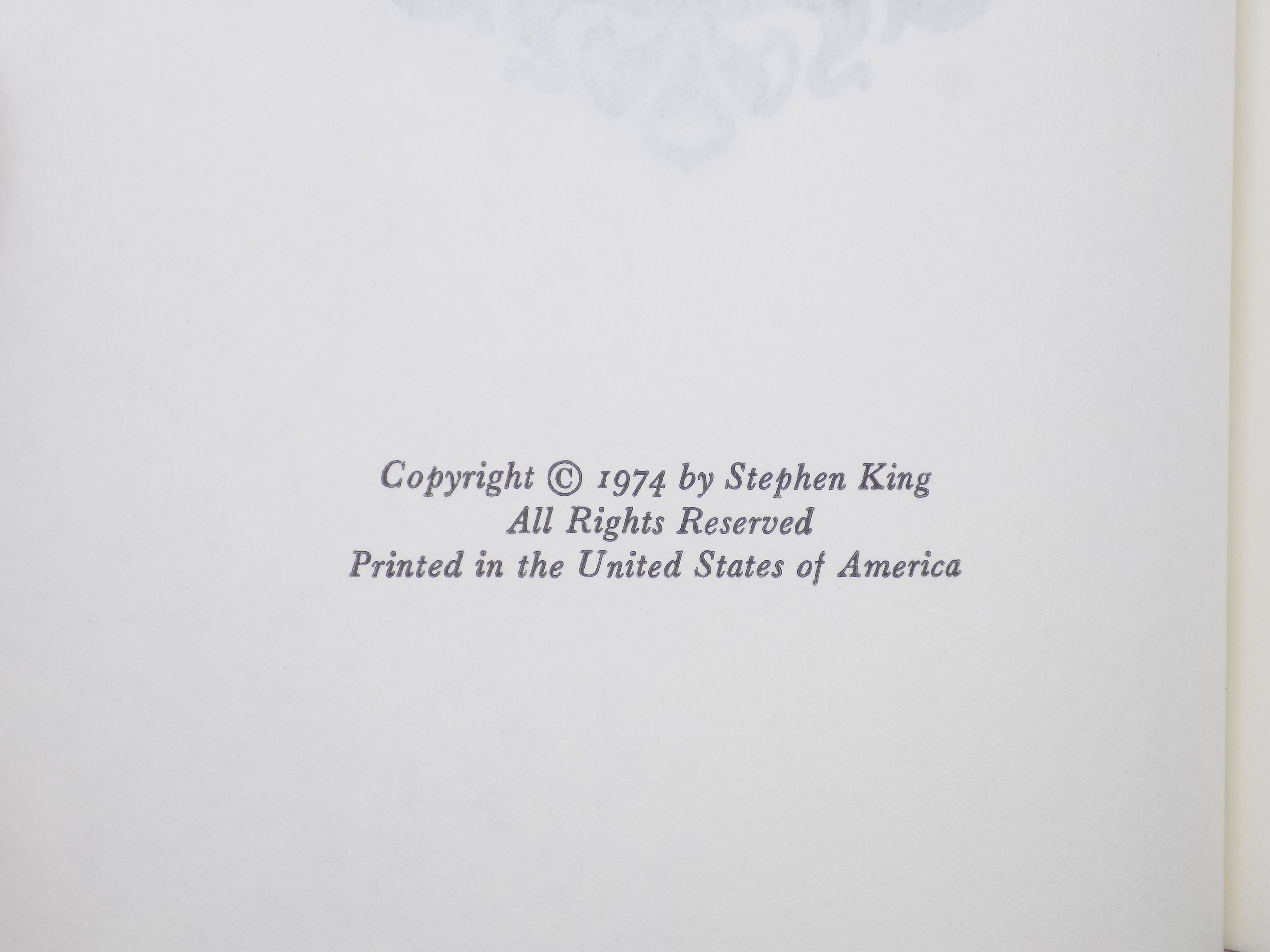 Carrie by Stephen King [B.C.E.] Doubleday, 1974