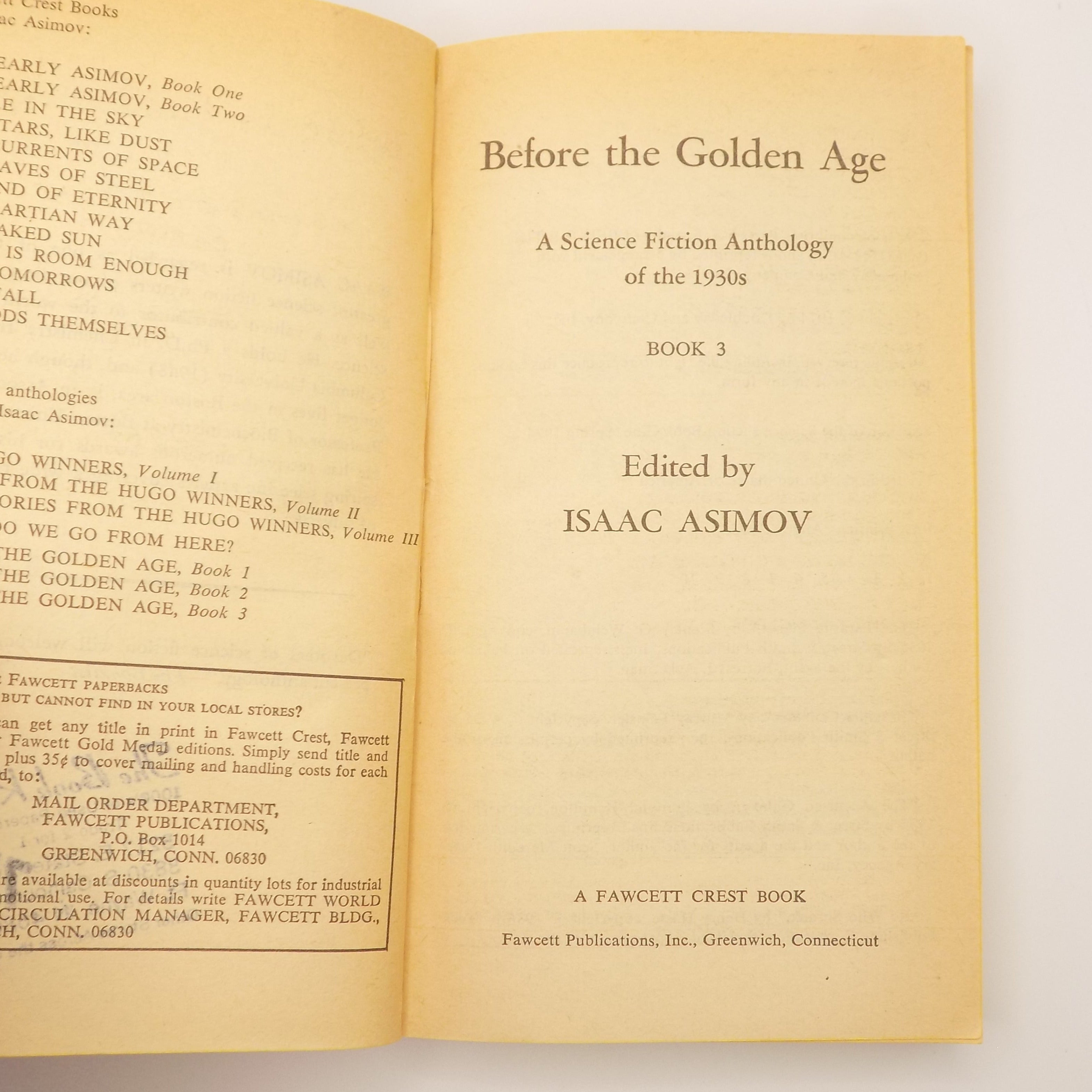 Before the Golden Age Book 3 by Isaac Asimov  [Fawcett Crest, 1975]