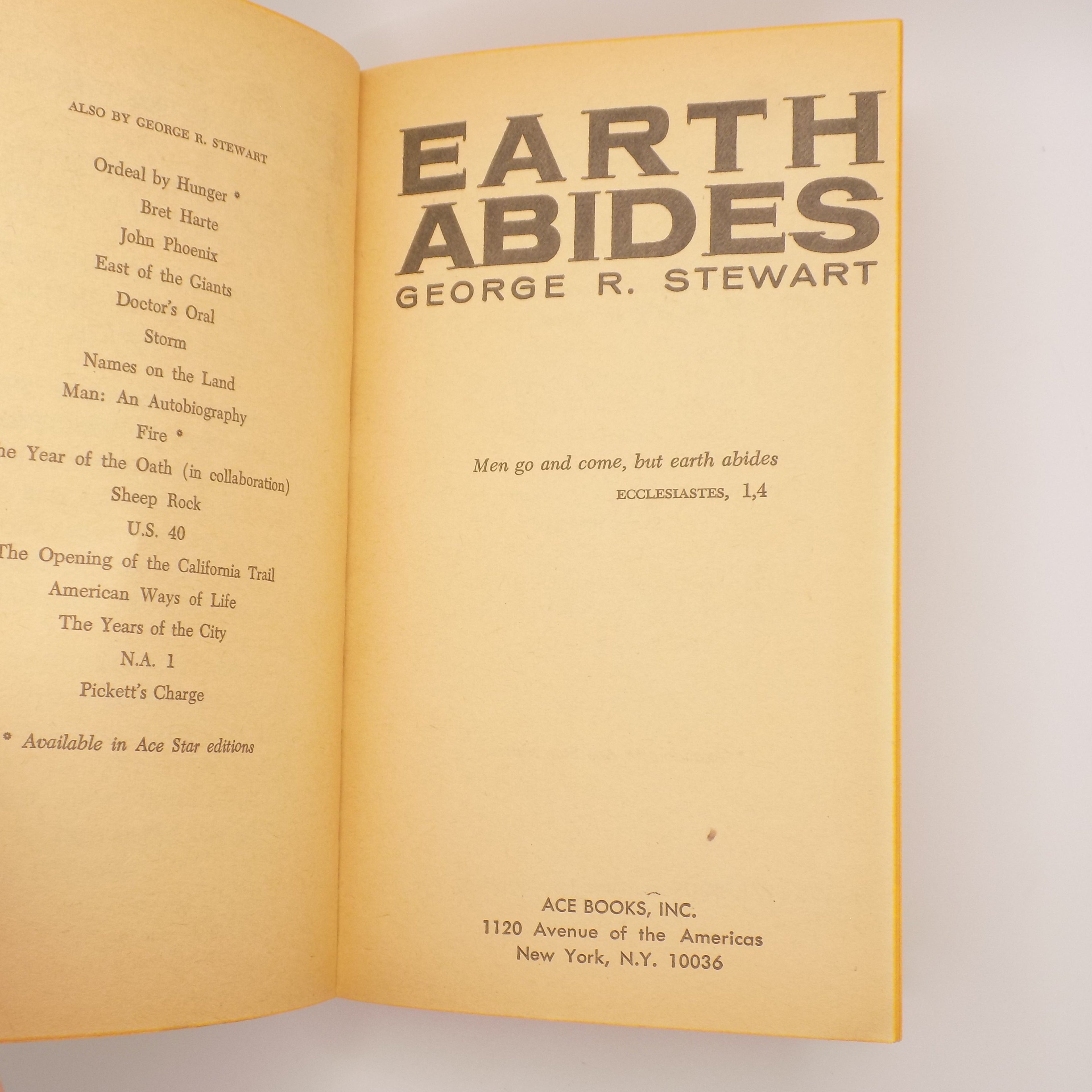 Earth Abides by George R. Stewart [ACE Star Paperback]