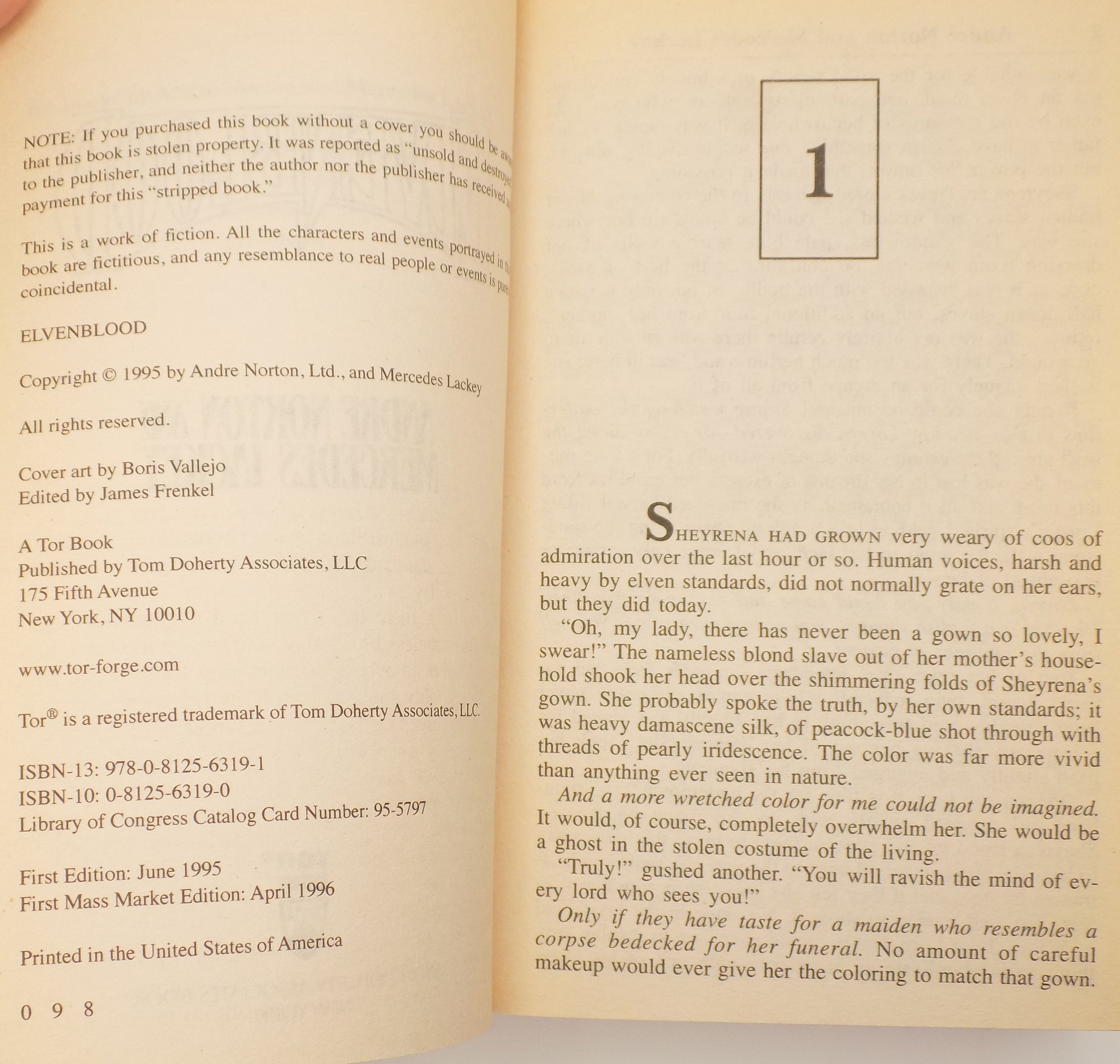 Elevenblood by Andre Norton & Mercedes Lackey [TOR Fantasy, 1996]