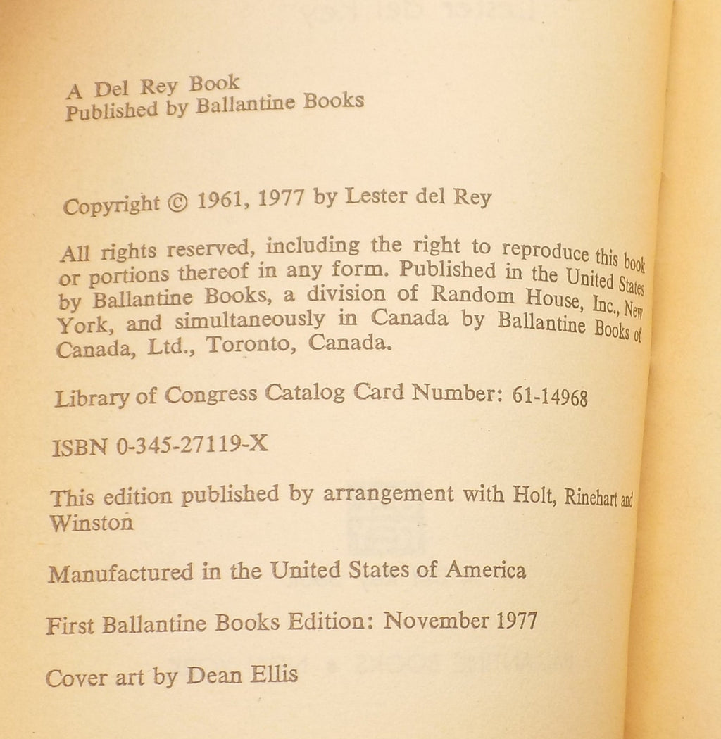Moon of Mutiny by Lester Dey Rey [Del Rey, 1977]