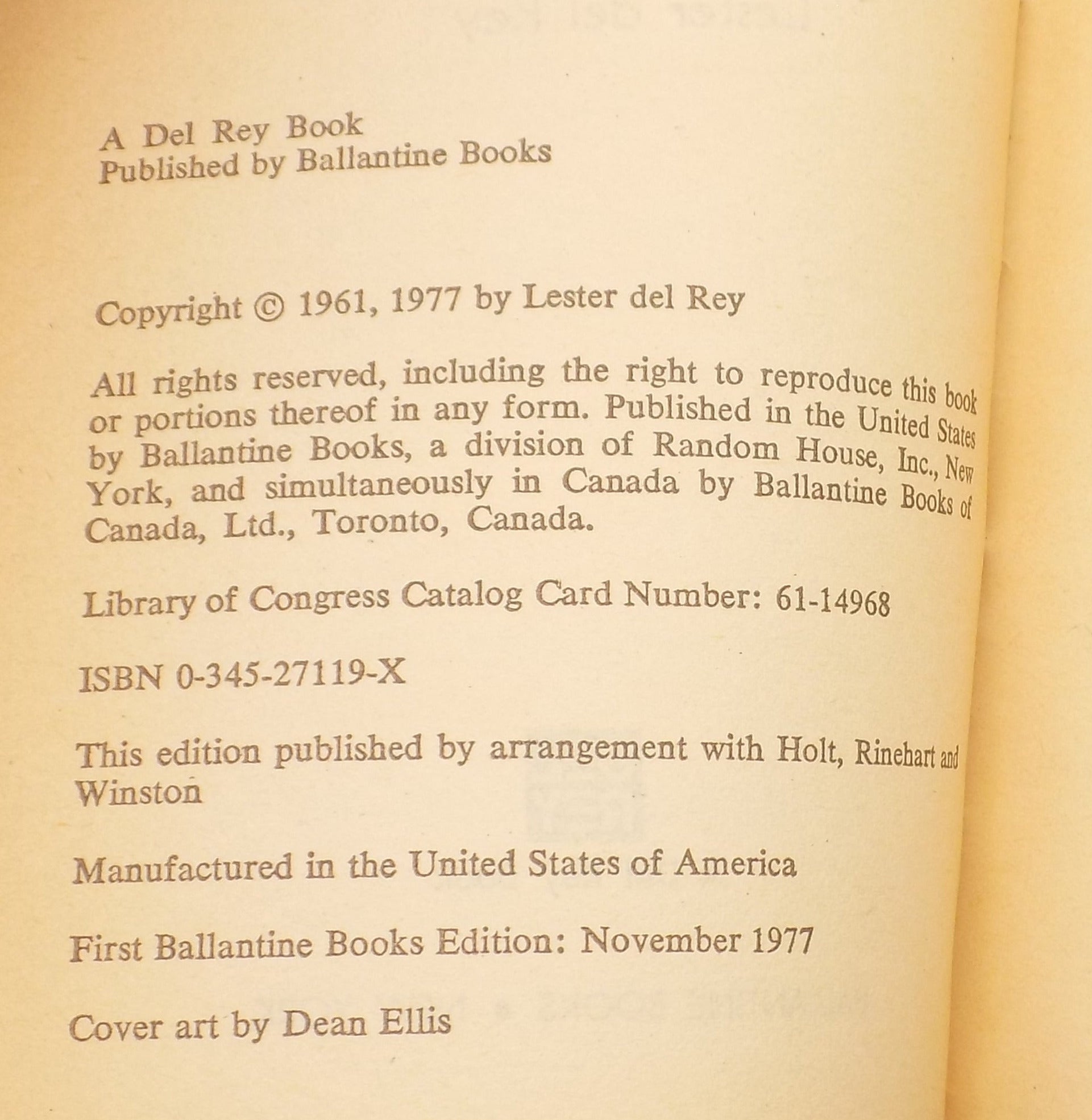 Moon of Mutiny by Lester Dey Rey [Del Rey, 1977]