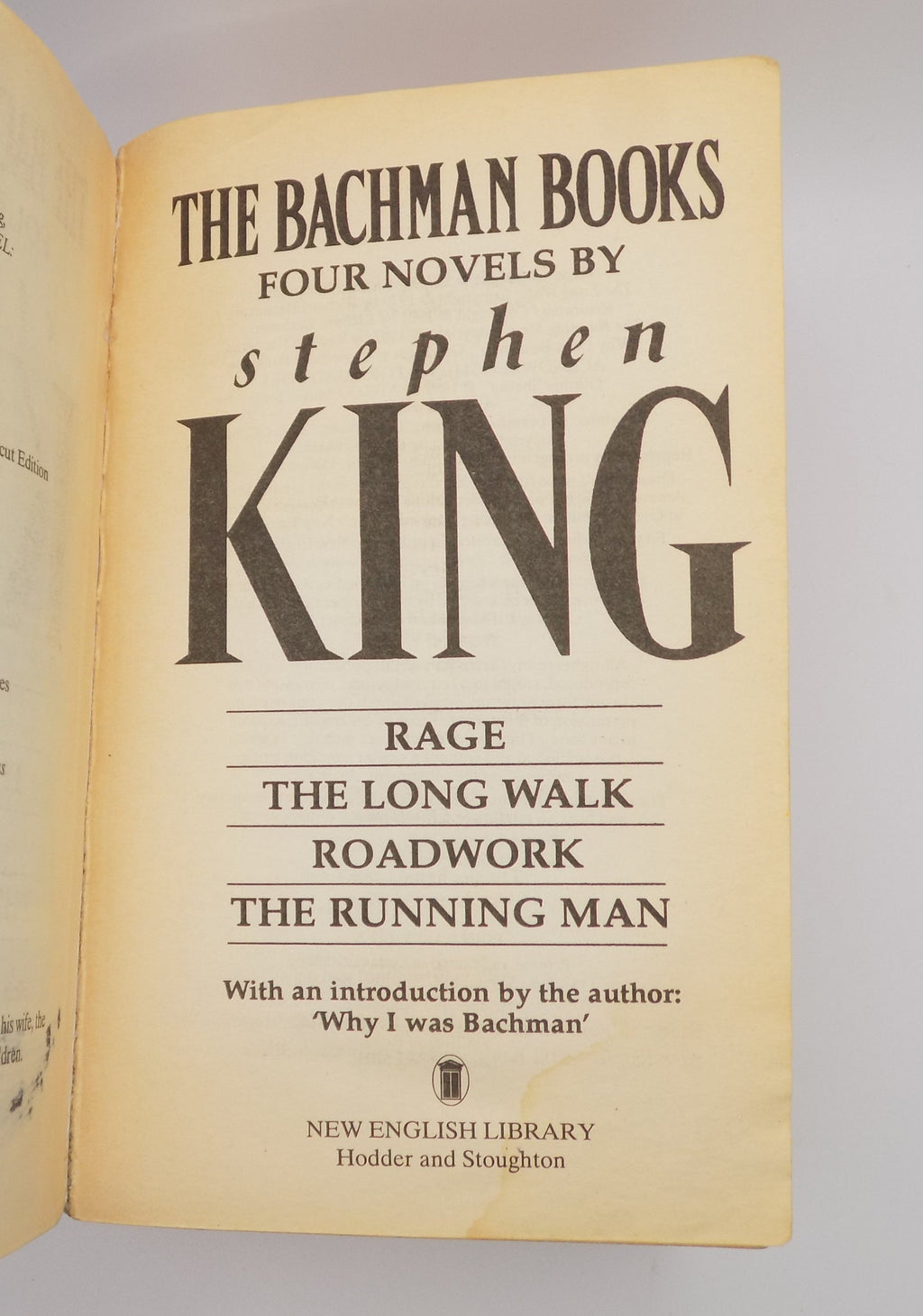 The Bachman Books by Stephen King [NEL. 1988] "Monster Quartet” Cover