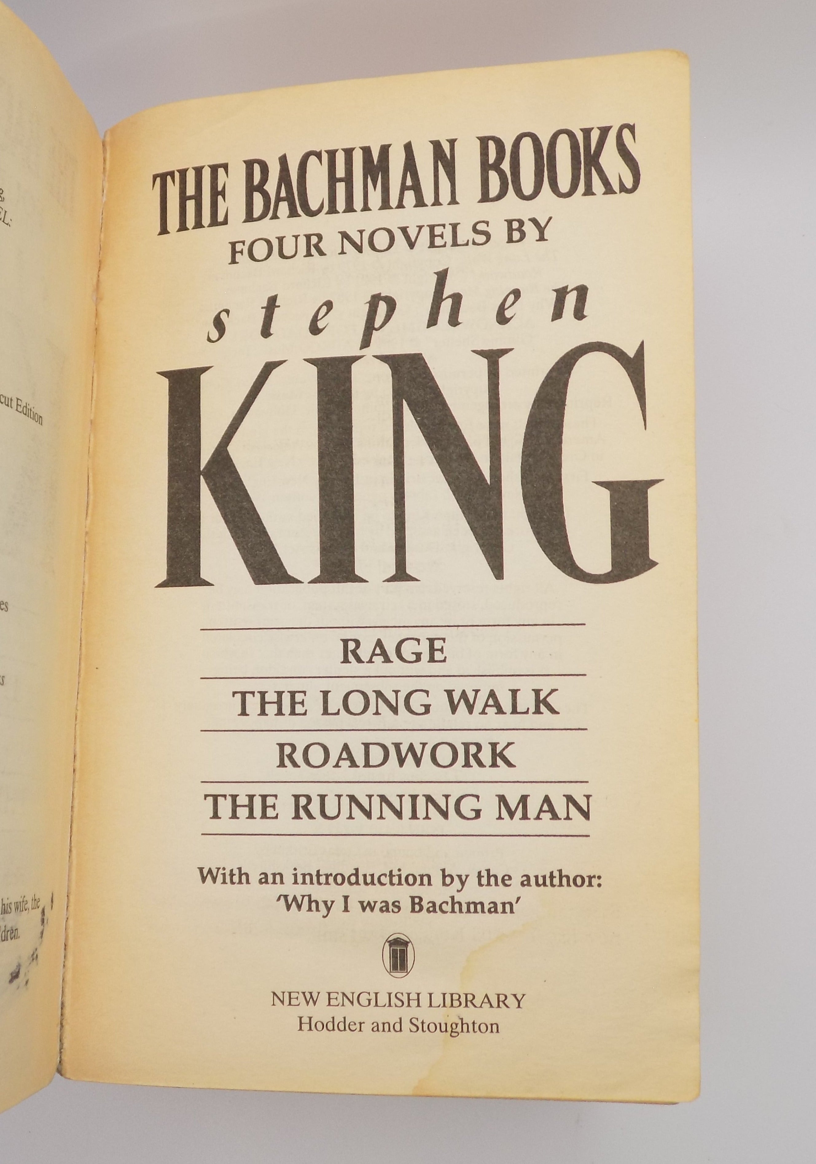 The Bachman Books by Stephen King [NEL. 1988] "Monster Quartet” Cover