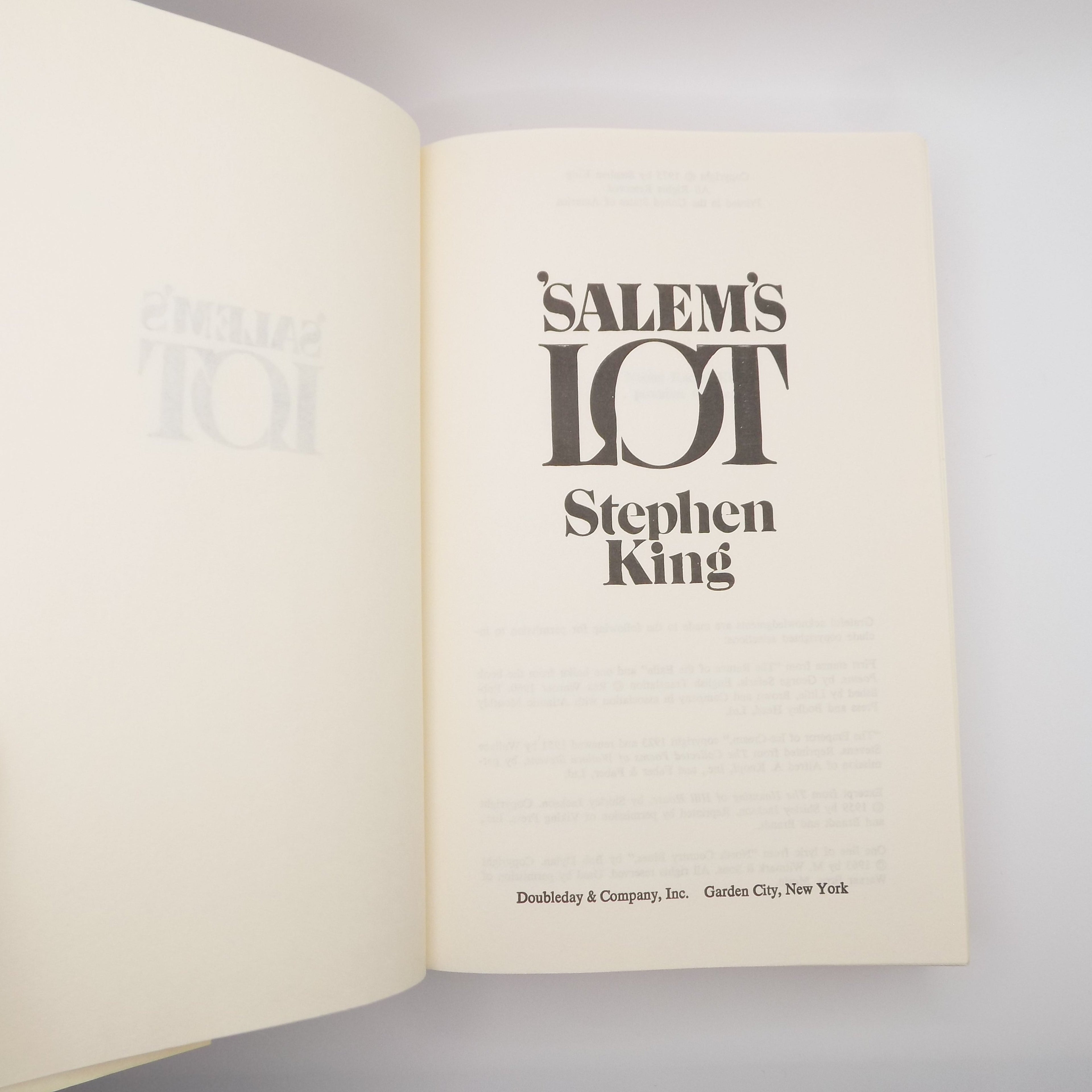'Salem’s Lot by Stephen King [B.C.E.] · Doubleday, 1975