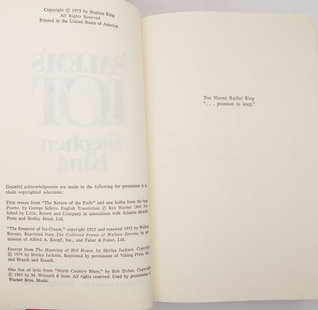 'Salem’s Lot by Stephen King [B.C.E.] · Doubleday, 1975