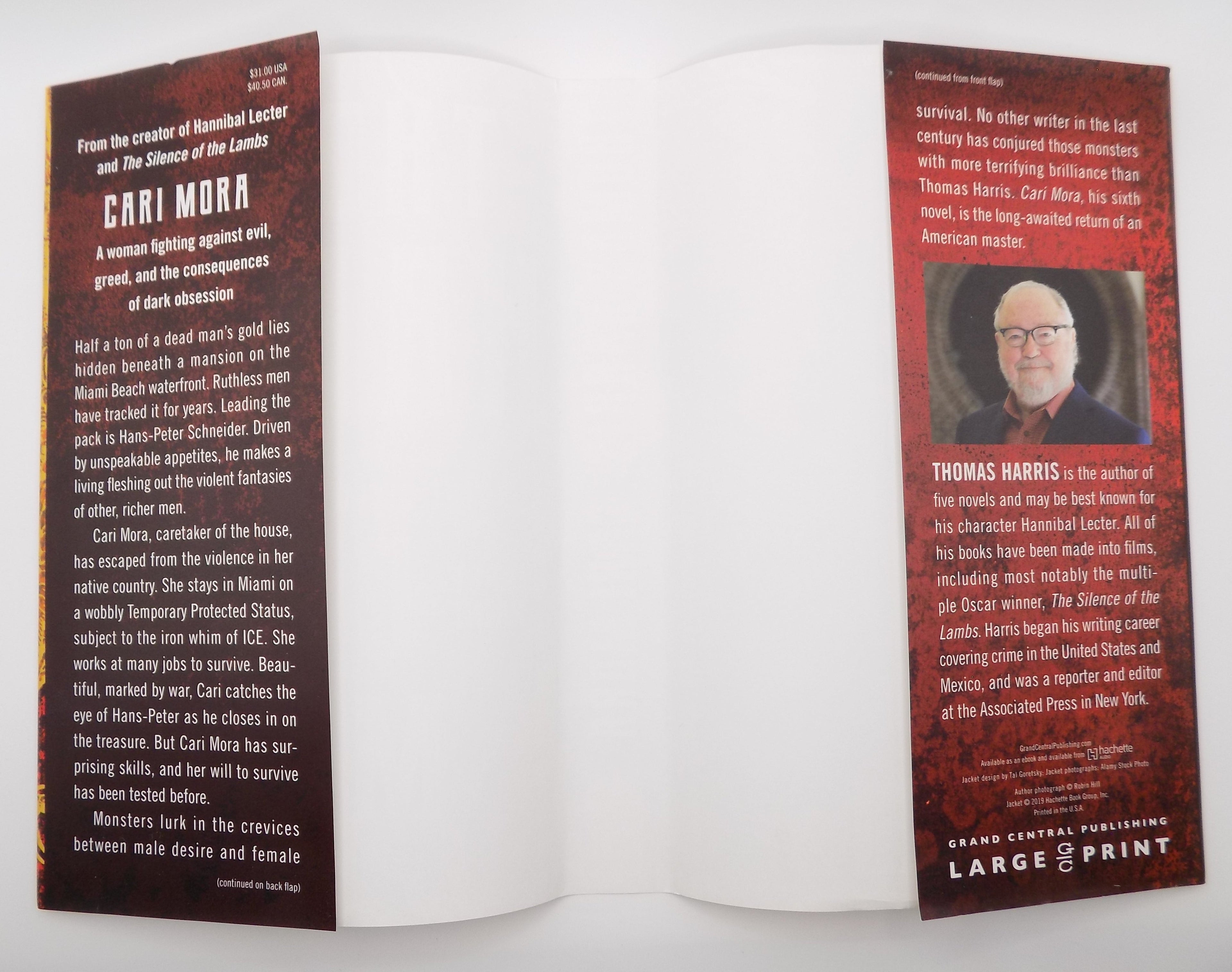 Cari Mora by Thomas Harris [Large Print]  Grand Central Publishing , 2019