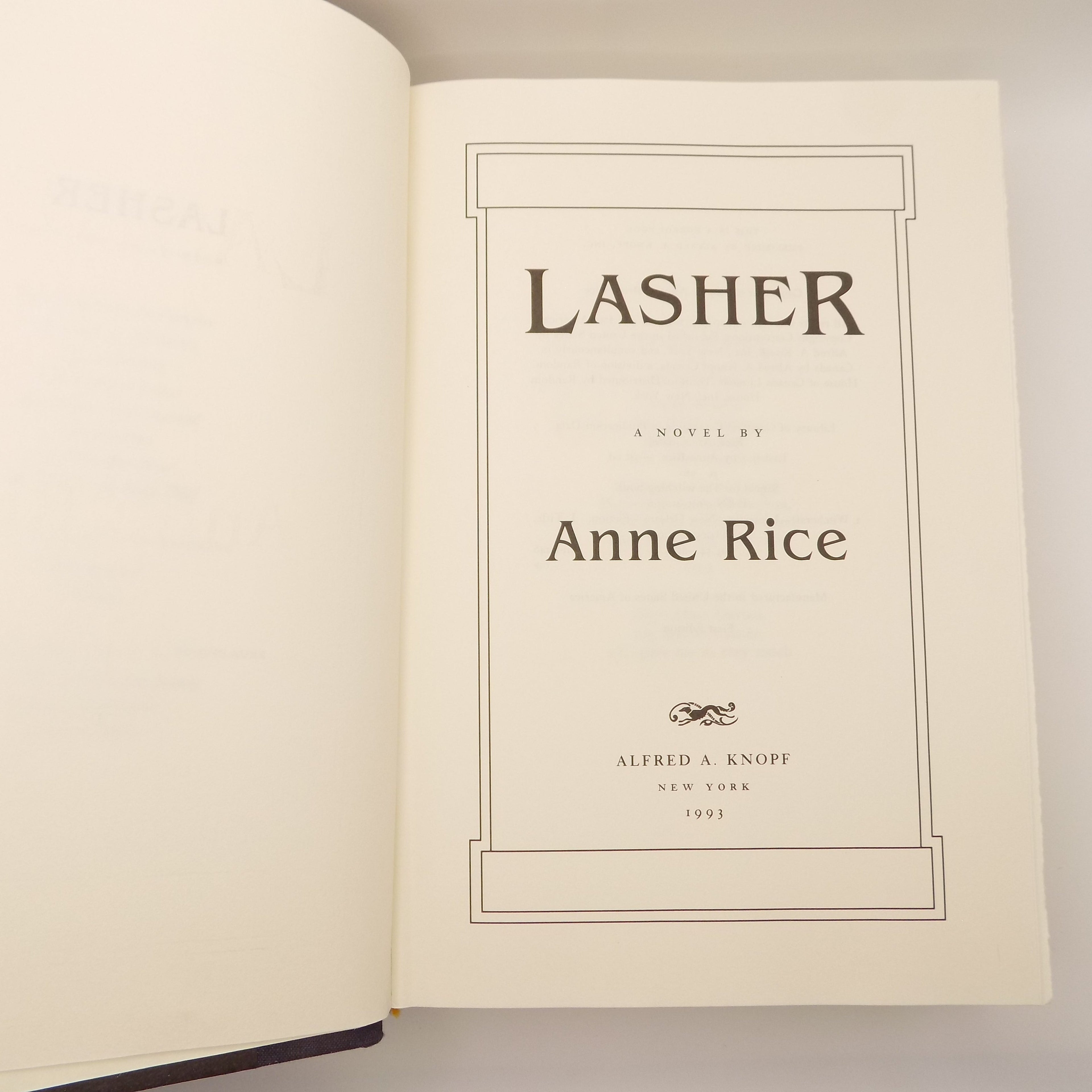 Lasher by Ann Rice [1st Edition]  Alfred A. Knopf, 1993