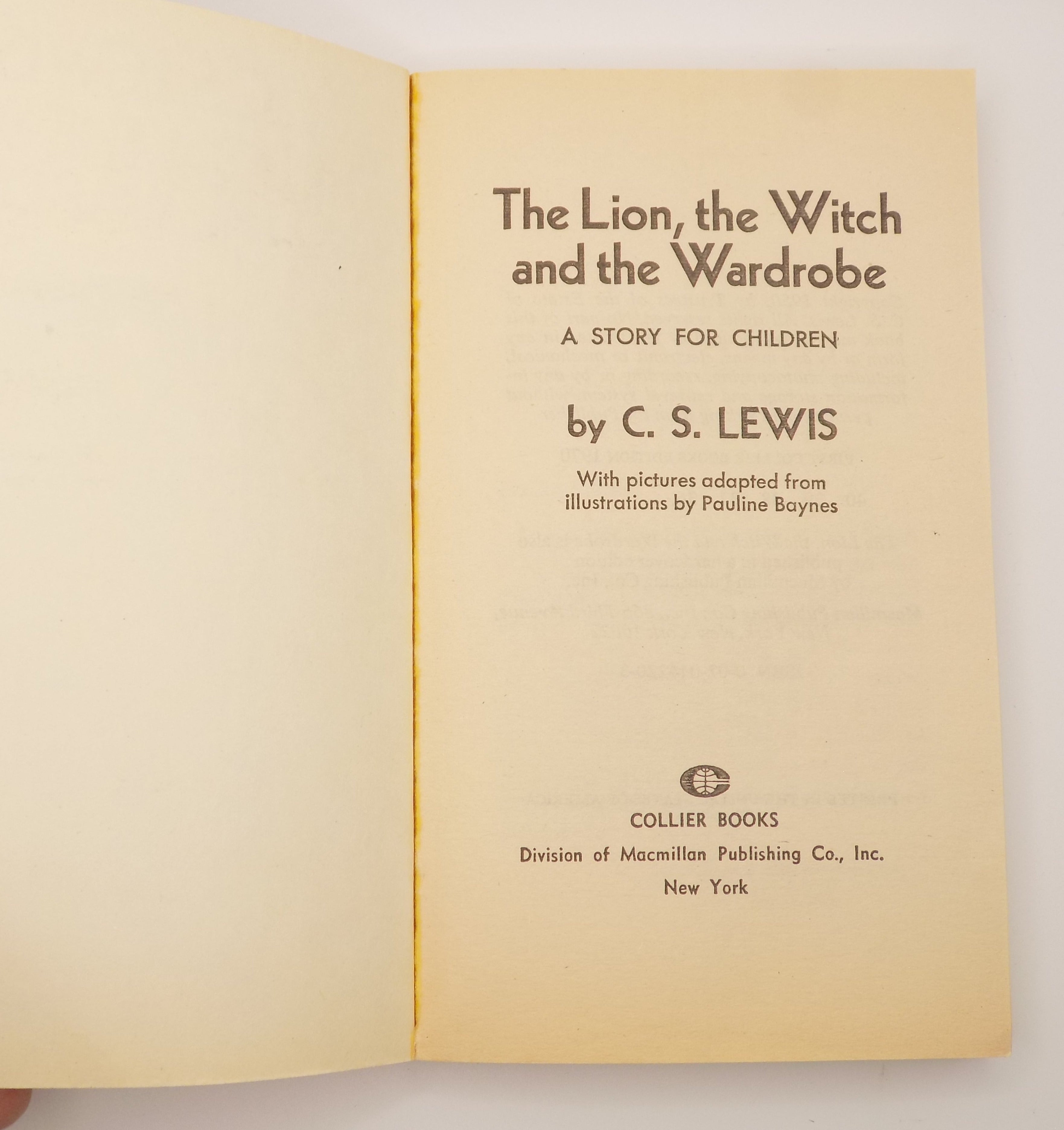 The Lion, The Witch and The Wardrobe by C.S. Lewis [Collier Books, 1970]