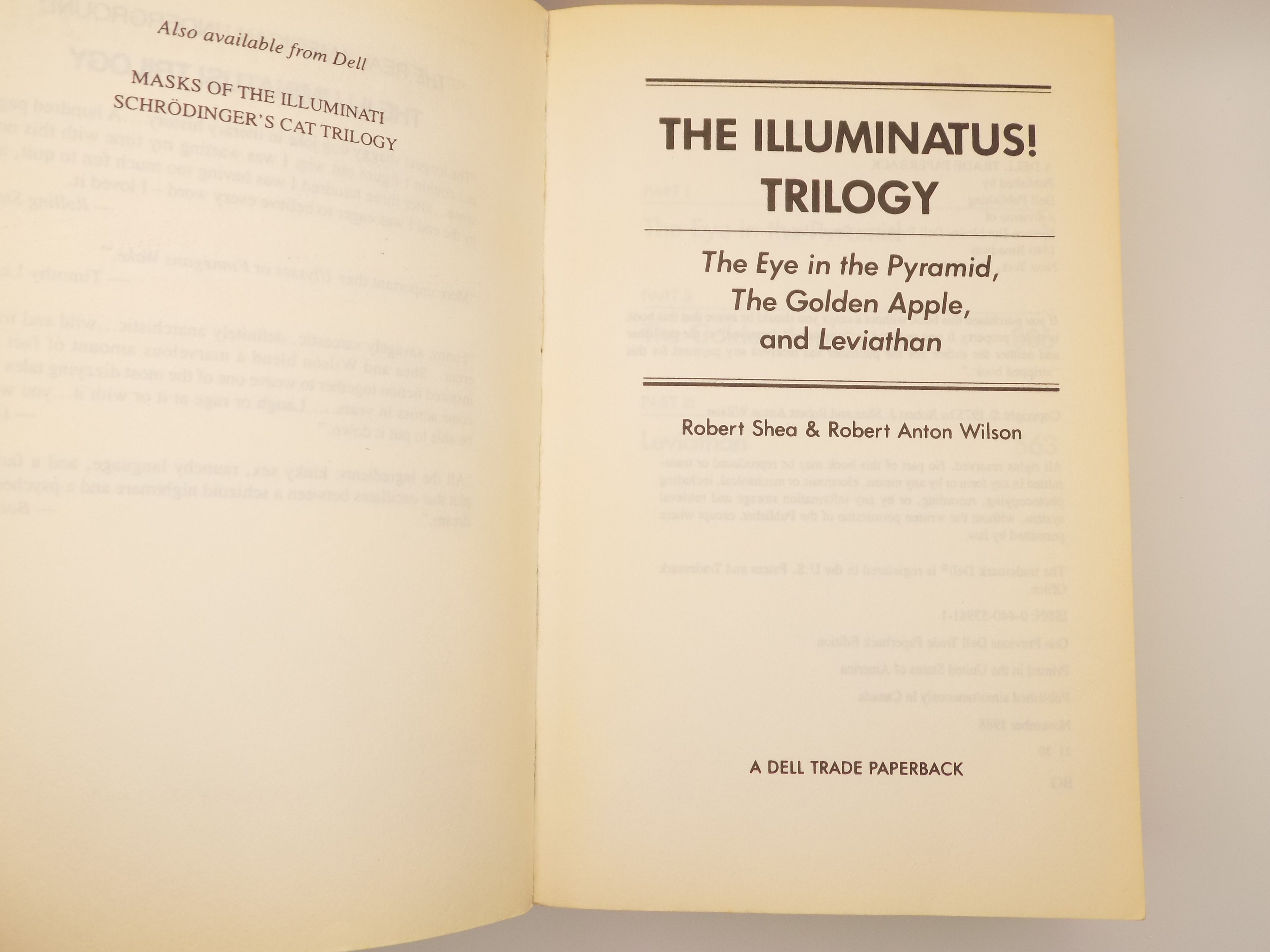 The Illuminatus! Trilogy by Robert Shea and Robert Anton Wilson