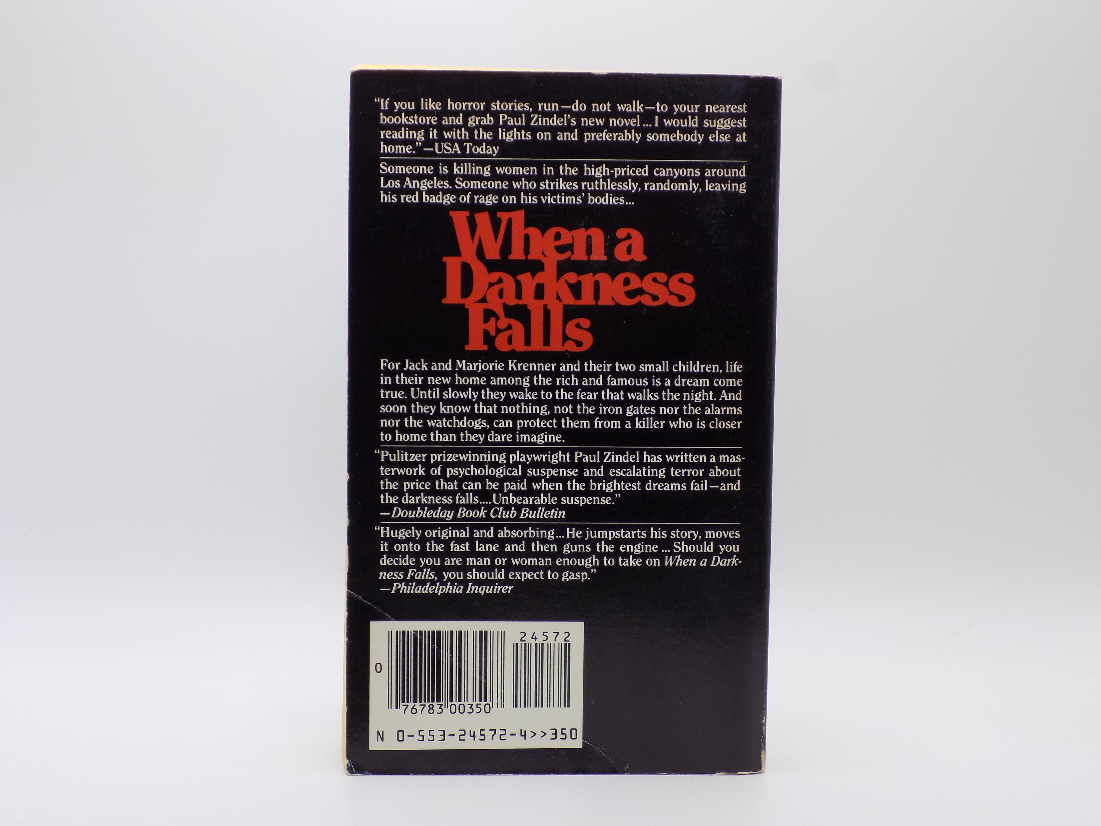 When a Darkness Falls by Paul Zindel [Bantam, 1985]