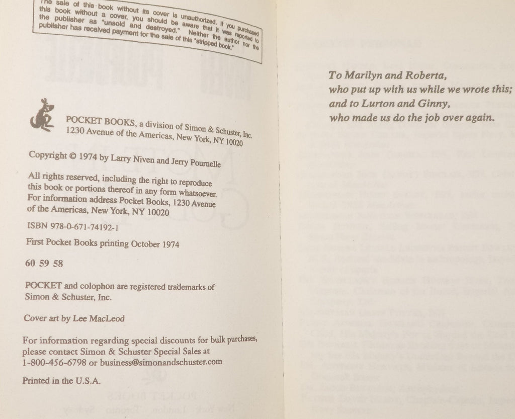 The Motes in God’s Eye by Larry Niven & Jerry Pournelle [Pocket Books]