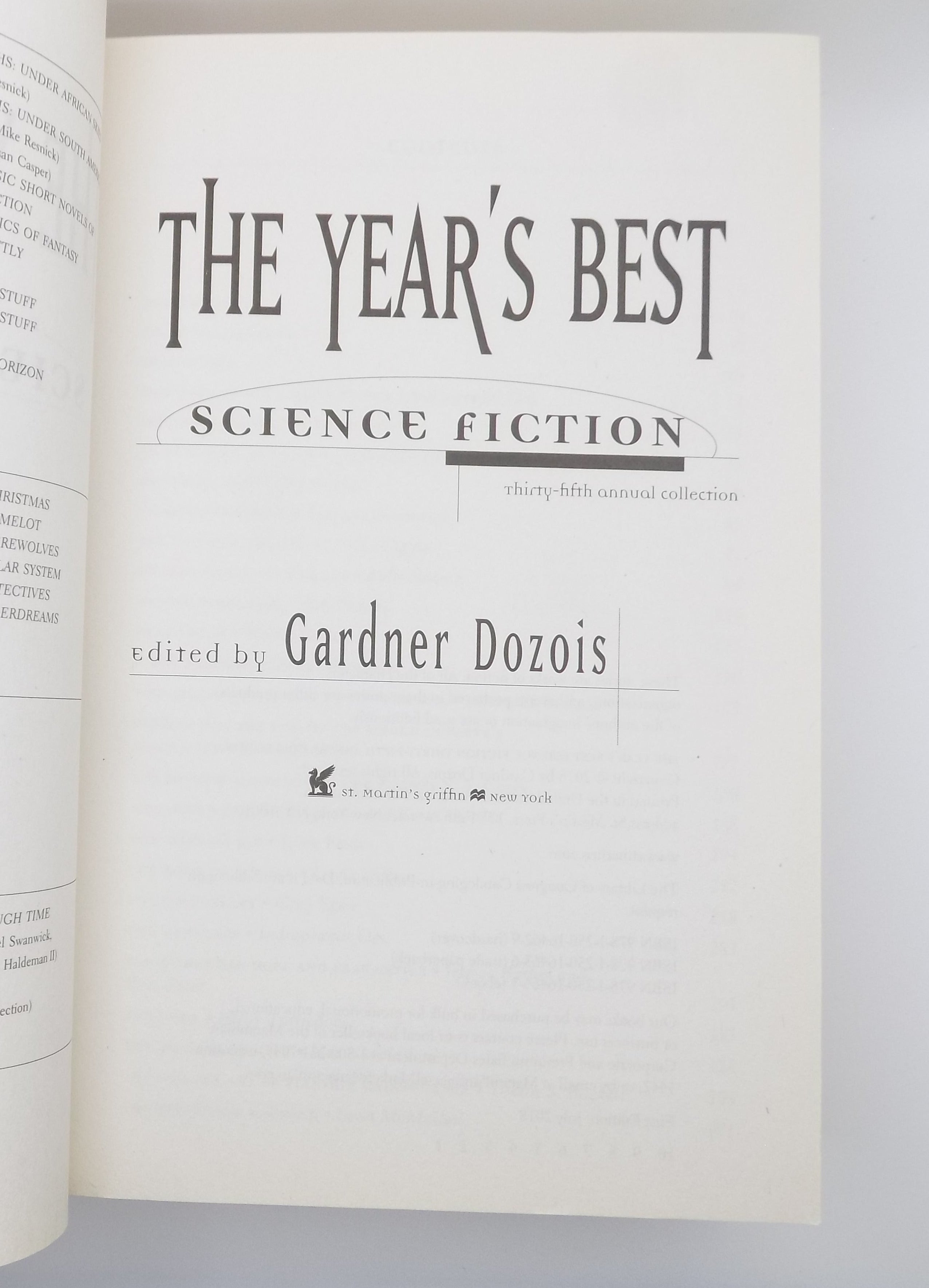 The Year’s Best Science Fiction 35th Annual Collection  Edited by Gardner Dozois