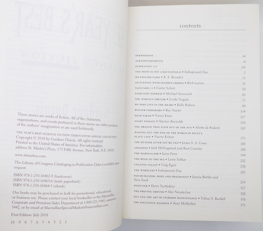 The Year’s Best Science Fiction 35th Annual Collection  Edited by Gardner Dozois
