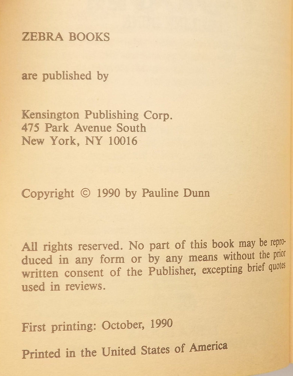 Demonic Color by Pauline Dunn [Zebra Horror, 1990]