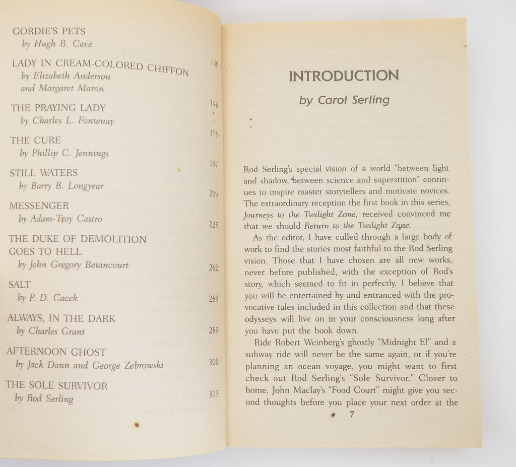 Return to the Twilight Zone by Carol Serling [1st DAW Printing, 1994]