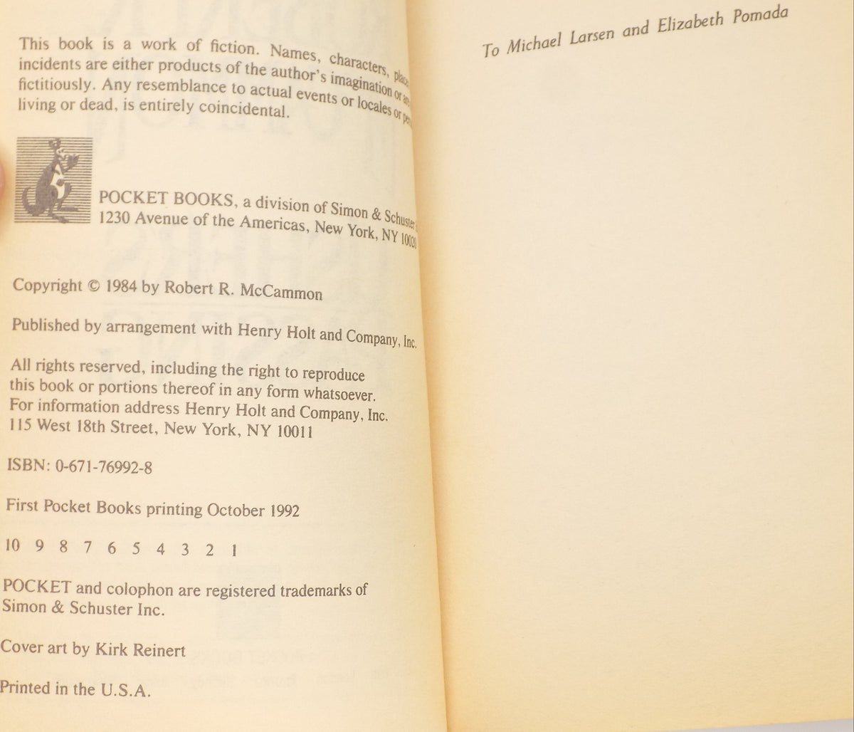 Ushers’ Passing by Robert McCammon [1st Pocket Books Printing] · 1992