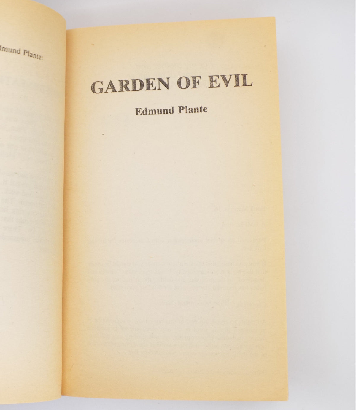 Garden of Evil  by Edmund Plante  [BMI, 1988] ·Paperbacks from Hell