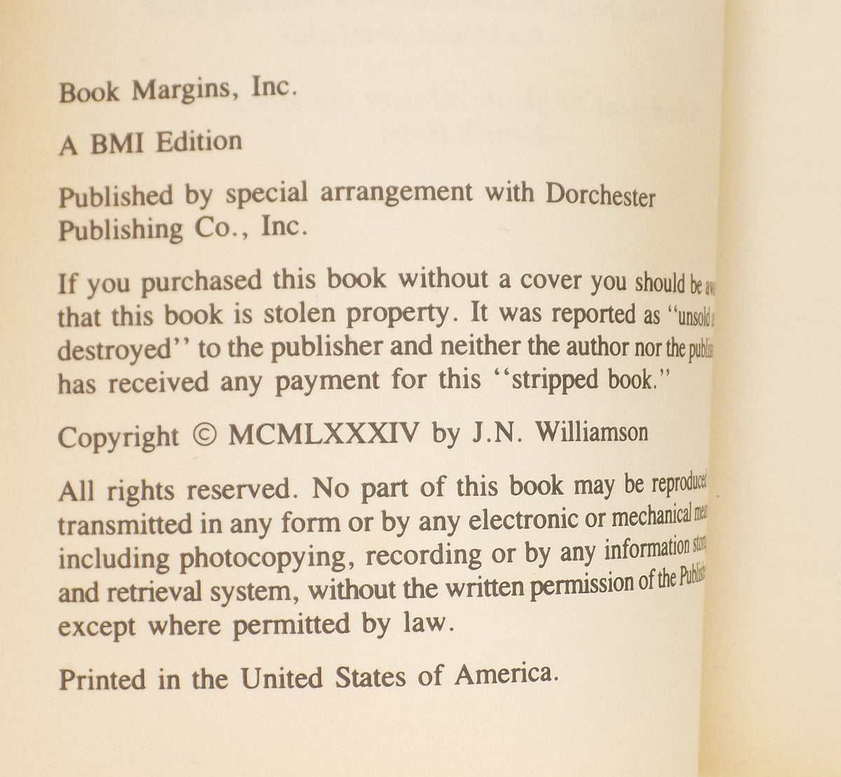 Ghost by J.N. Williamson [BMI, 1984]
