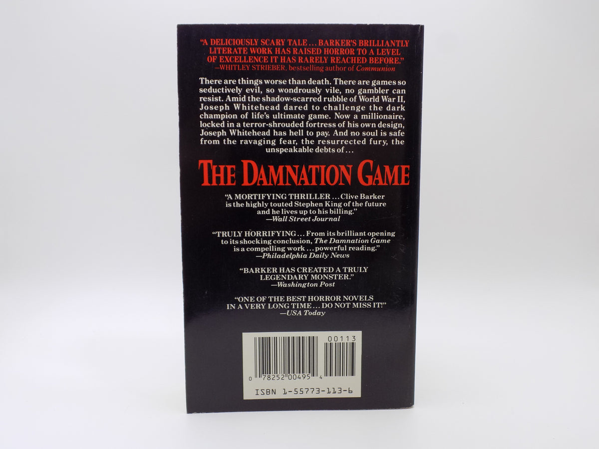The Damnation Game by Clive Barker [Charter Books, 1988]