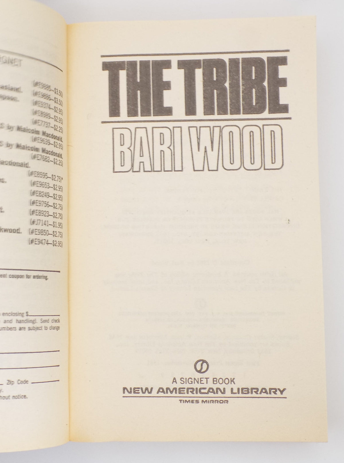 The Tribe by Bari Wood [Signet, 1981] · Paperbacks from Hell