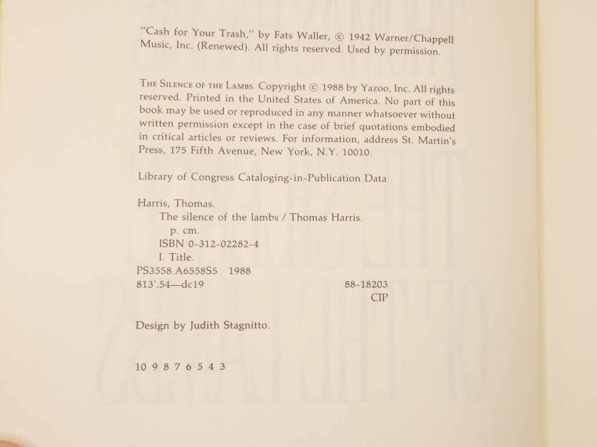 The Silence of the Lambs by Thomas Harris [Hardcover, 1988]